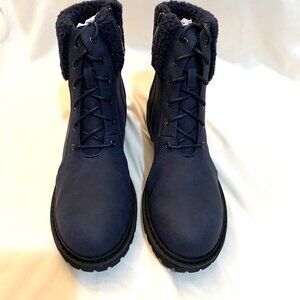 New Women's Navy Lace up Boots Size 11 W